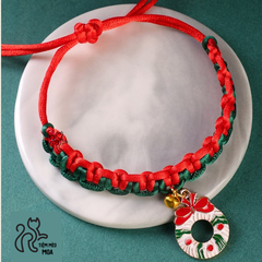 [NOEL] Vòng cổ phong cách GIÁNG SINH dây đan, điều chỉnh chiều dài dễ dàng cho thú cưng - Tiệm Mèo Moa