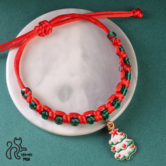 [NOEL] Vòng cổ phong cách GIÁNG SINH dây đan, điều chỉnh chiều dài dễ dàng cho thú cưng - Tiệm Mèo Moa