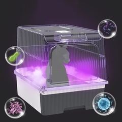 Nhà vệ sinh 2 cửa sử dụng được 2 kiểu có đèn UV diệt khuẩn - Nhà vệ sinh cho mèo - Tiệm Mèo Moa