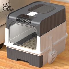 Nhà vệ sinh 2 cửa sử dụng được 2 kiểu có đèn UV diệt khuẩn - Nhà vệ sinh cho mèo - Tiệm Mèo Moa