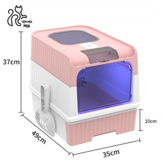 Nhà vệ sinh 2 cửa sử dụng được 2 kiểu có đèn UV diệt khuẩn - Nhà vệ sinh cho mèo - Tiệm Mèo Moa