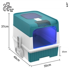 Nhà vệ sinh 2 cửa sử dụng được 2 kiểu có đèn UV diệt khuẩn - Nhà vệ sinh cho mèo - Tiệm Mèo Moa