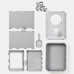 Nhà vệ sinh cao cấp 2 cửa chống văng cát, có ngăn kéo size lớn cho mèo - Tiệm Mèo Moa