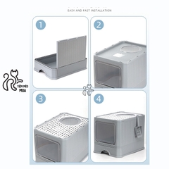 Nhà vệ sinh cao cấp 2 cửa chống văng cát, có ngăn kéo size lớn cho mèo - Tiệm Mèo Moa