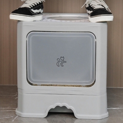 Nhà vệ sinh cao cấp 2 cửa chống văng cát, có ngăn kéo size lớn cho mèo - Tiệm Mèo Moa