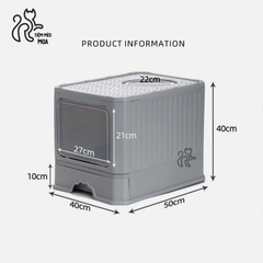 Nhà vệ sinh cao cấp 2 cửa chống văng cát, có ngăn kéo size lớn cho mèo - Tiệm Mèo Moa