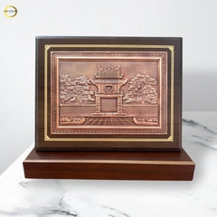 TRANH KHUÊ VĂN CÁC BẰNG ĐỒNG - TRANH QUÀ TẶNG ĐỂ BÀN (KÍCH THƯỚC 26X34CM )