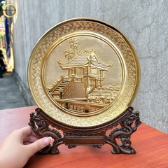 TRANH CHÙA MỘT CỘT BẰNG ĐỒNG MẠ VÀNG 24K- ĐƯỜNG KÍNH 19CM