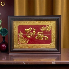 TRANH CHỮ TRI ÂN BẰNG ĐỒNG DÁT VÀNG -  KÍCH THƯỚC 50X70CM
