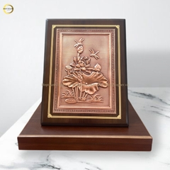 TRANH HOA SEN BẰNG ĐỒNG - KÍCH THƯỚC 26X34CM