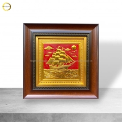 TRANH THUẬN BUỒM XUÔI GIÓ BẰNG ĐỒNG DÁT VÀNG - KÍCH THƯỚC 28X28CM