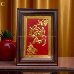 TRANH CHỮ BÌNH AN BẰNG ĐỒNG - KÍCH THƯỚC 55X40 CM