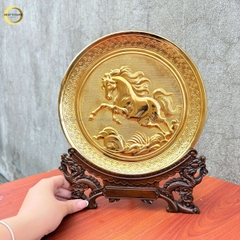 TRANH ĐĨA ĐỒNG MÃ ĐÁO THÀNH CÔNG MẠ VÀNG 24K - ĐK 25CM