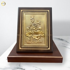 TRANH HOA SEN BẰNG ĐỒNG - KÍCH THƯỚC 26X34CM
