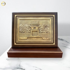 TRANH KHUÊ VĂN CÁC BẰNG ĐỒNG - TRANH QUÀ TẶNG ĐỂ BÀN (KÍCH THƯỚC 26X34CM )