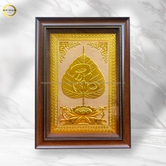 TRANH LÁ BỒ ĐỀ CHỮ PHÚC BẰNG ĐỒNG DÁT VÀNG - KÍCH THƯỚC 38X54CM