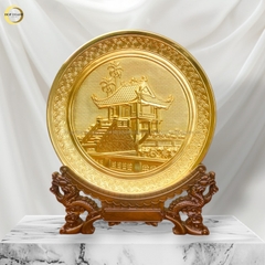 TRANH CHÙA MỘT CỘT BẰNG ĐỒNG MẠ VÀNG 24K- ĐƯỜNG KÍNH 19CM