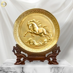 TRANH ĐĨA ĐỒNG MÃ ĐÁO THÀNH CÔNG MẠ VÀNG 24K - ĐK 25CM
