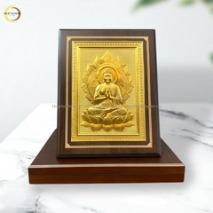 TRANH PHẬT THÍCH CA BẰNG ĐỒNG DÁT VÀNG (KÍCH THƯỚC 28X35CM)