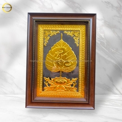 TRANH LÁ BỒ ĐỀ CHỮ PHÚC BẰNG ĐỒNG DÁT VÀNG - KÍCH THƯỚC 38X54CM