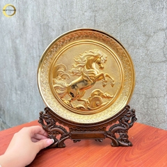 TRANH ĐĨA ĐỒNG MÃ ĐÁO THÀNH CÔNG MẠ VÀNG 24K - ĐK 25CM