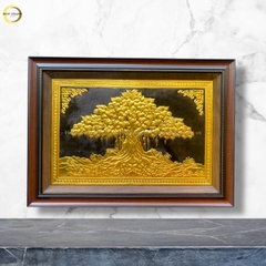 TRANH CÂY BỒ ĐỀ BẰNG ĐỒNG DÁT VÀNG (KÍCH THƯỚC 50X70CM)