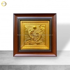 TRANH ĐỒNG CÁ CHÉP DÁT VÀNG (KÍCH THƯỚC 28X28CM