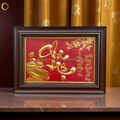TRANH CHỮ CHA MẸ BẰNG ĐỒNG DÁT VÀNG - KÍCH THƯỚC 50X70CM