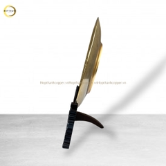 TRANH ĐĨA CHỮ NHẪN THƯ PHÁP BẰNG ĐỒNG MẠ VÀNG 24K - TRANH QUÀ TẶNG ĐỂ BÀN (KÍCH THƯỚC 19CM)
