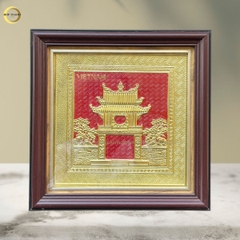 TRANH KHUÊ VĂN CÁC BẰNG ĐỒNG VÀNG  - KÍCH THƯỚC 30X30CM