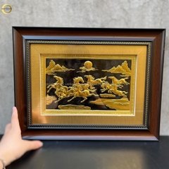 TRANH MÃ ĐÁO THÀNH CÔNG BẰNG ĐỒNG DÁT VÀNG - KÍCH THƯỚC 32X42CM