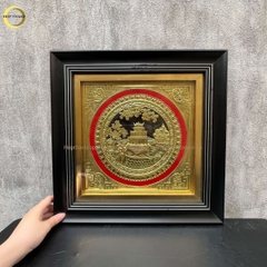 TRANH HỒ HOÀN KIẾM BẰNG ĐỒNG VÀNG - KÍCH THƯỚC 40X40CM
