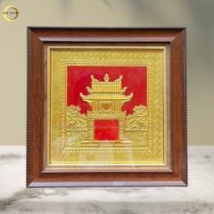 TRANH KHUÊ VĂN CÁC BẰNG ĐỒNG MẠ VÀNG 24K - KÍCH THƯỚC 30X30CM