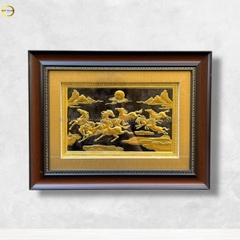 TRANH MÃ ĐÁO THÀNH CÔNG BẰNG ĐỒNG DÁT VÀNG - KÍCH THƯỚC 32X42CM