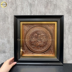 TRANH HOA CÁT TƯỜNG NHƯ Ý BẰNG ĐỒNG VÀNG GIẢ CỔ - KÍCH THƯỚC 40X40CM