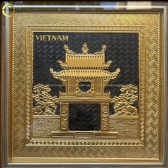 TRANH KHUÊ VĂN CÁC BẰNG ĐỒNG MẠ VÀNG 24K - KÍCH THƯỚC 30X30CM