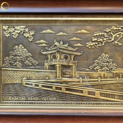 TRANH KHUÊ VĂN CÁC BẰNG ĐỒNG VÀNG GIẢ CỔ  - KÍCH THƯỚC 34X28CM