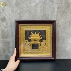 TRANH KHUÊ VĂN CÁC BẰNG ĐỒNG MẠ VÀNG 24K - KÍCH THƯỚC 30X30CM