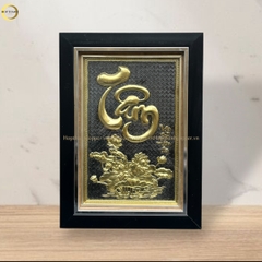 TRANH CHỮ TÂM BẰNG ĐỒNG - KÍCH THƯỚC 26X36CM