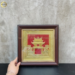 TRANH KHUÊ VĂN CÁC BẰNG ĐỒNG VÀNG  - KÍCH THƯỚC 30X30CM
