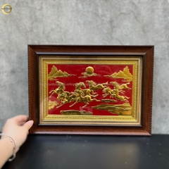 TRANH MÃ ĐÁO THÀNH CÔNG BẰNG ĐỒNG DÁT VÀNG - KÍCH THƯỚC 38X28CM
