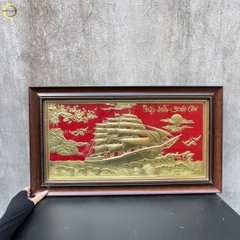 TRANH THUẬN BUỒM XUÔI GIÓ BẰNG ĐỒNG VÀNG  - KÍCH THƯỚC 70X40CM