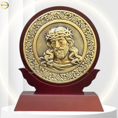 TRANH QUÀ TẶNG CÔNG GIÁO "CHÚA GIÊSU ĐỘI MÃO GAI " BẰNG ĐỒNG VÀNG - TRANH ĐỂ BÀN (KÍCH THƯỚC 20x25CM)