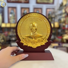 TRANH ĐỒNG CHÂN DUNG CHỦ TỊCH HỒ CHÍ MINH  - KÍCH THƯỚC 14X19CM