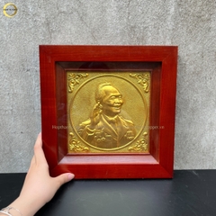 TRANH CHÂN DUNG ĐẠI TƯỚNG VÕ NGUYÊN GIÁP BẰNG ĐỒNG DÁT VÀNG - KÍCH THƯỚC 38X38CM