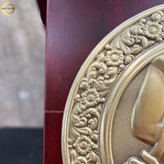 TRANH HỘP QUÀ TẶNG CÔNG GIÁO "CHÚA GIÊSU VÁC THÁNH GIÁ " BẰNG ĐỒNG VÀNG - TRANH ĐỂ BÀN (KÍCH THƯỚC 23X23CM)