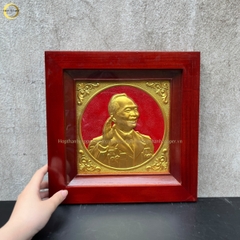 TRANH CHÂN DUNG ĐẠI TƯỚNG VÕ NGUYÊN GIÁP BẰNG ĐỒNG DÁT VÀNG - KÍCH THƯỚC 38X38CM