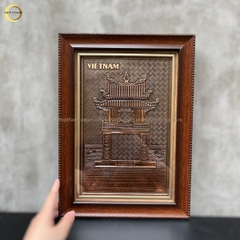 TRANH KHUÊ VĂN CÁC BẰNG ĐỒNG GIẢ - KÍCH THƯỚC 28X38CM