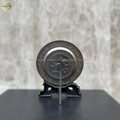 TRANH ĐĨA HOA SEN BẰNG ĐỒNG VÀNG GIẢ CỔ  - TRANH QUÀ TẶNG ĐỂ BÀN (KÍCH THƯỚC 25CM)