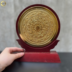 TRANH MẶT TRỐNG ĐỒNG BẰNG ĐỒNG MẠ VÀNG 24K QUÀ TẶNG ĐỂ BÀN (KÍCH THƯỚC 20CM)